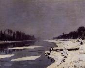 克劳德 莫奈 : Ice Floes on the Seine at Bougival